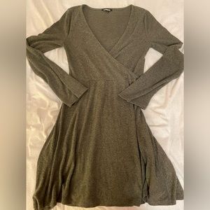 Express Cotton Sweater Long Sleeve Short Dress